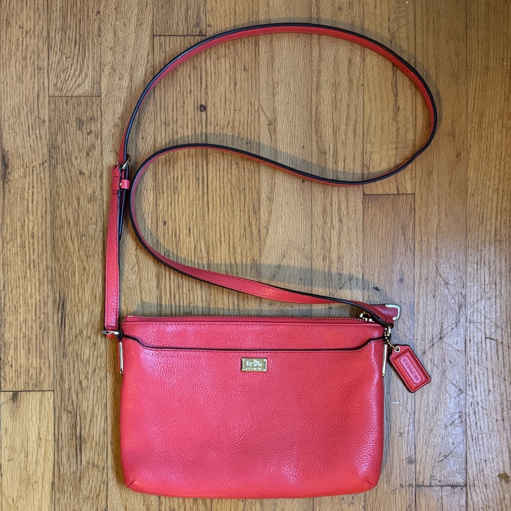 Coach Vibrant Coral/Pink Madison Crossbody Bag
